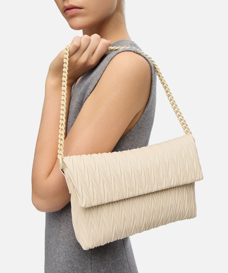 Ipekyol Textured Chain Strap Bag Cream