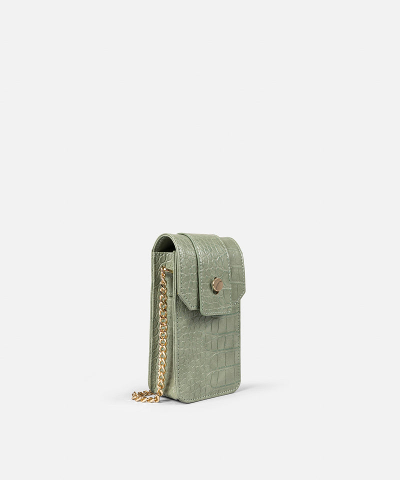 Ipekyol Crocodile Skin Pattern Mini Bag Green