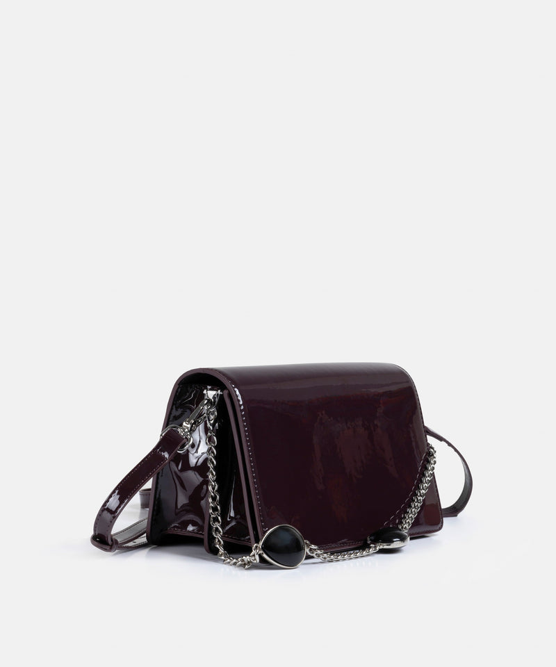 Ipekyol Patent Leather Surface Chain Strap Bag Bordoux