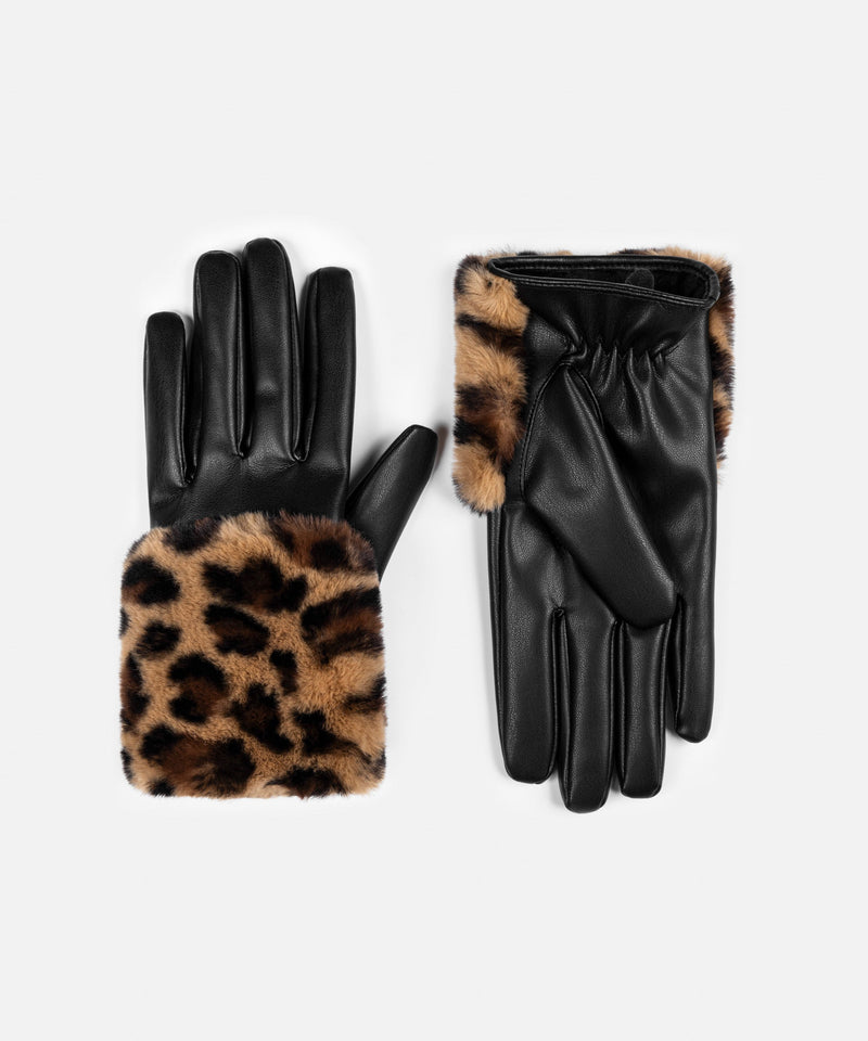 Ipekyol Leopard Pattern Gloves Black