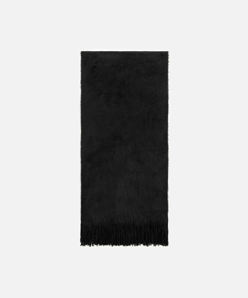 Ipekyol Plush Textured Tassel Scarf Black