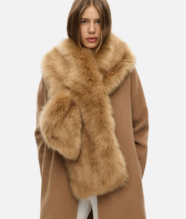 Ipekyol Faux Fur Textured Scarf Mink