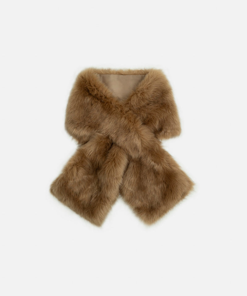 Ipekyol Faux Fur Textured Scarf Mink