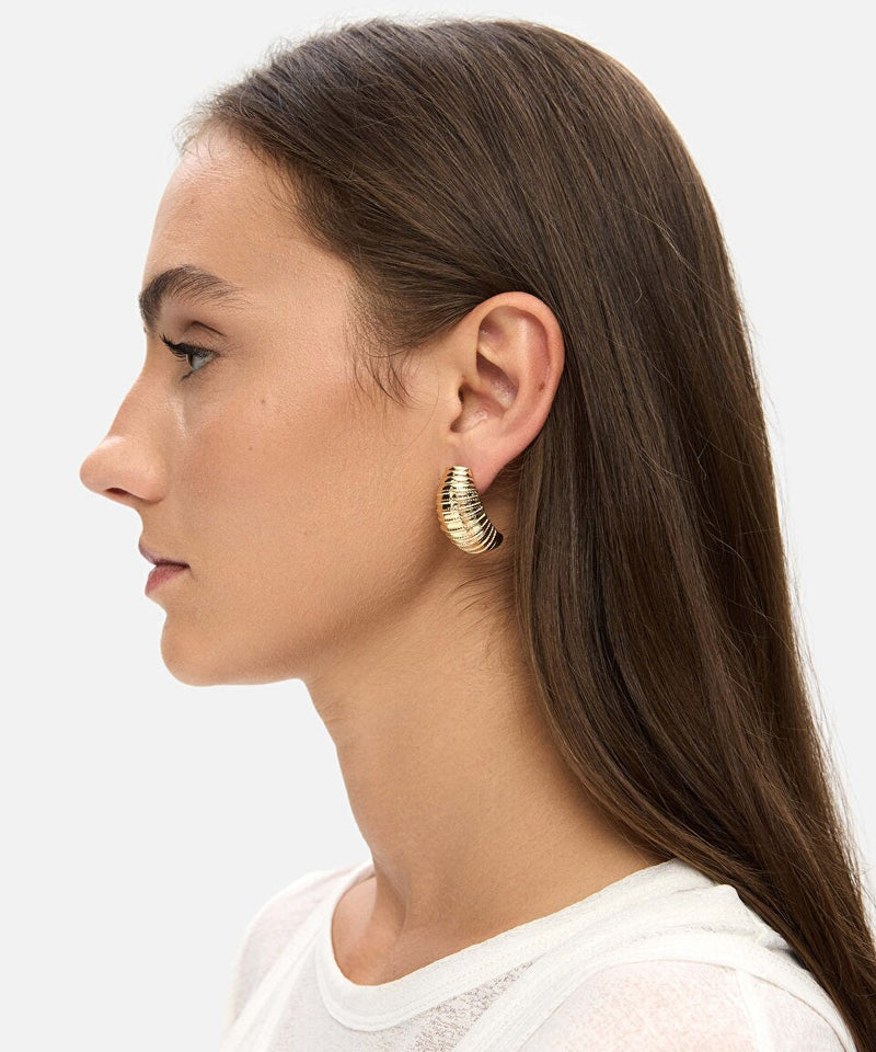 Ipekyol Textured Metal Earrings Gold