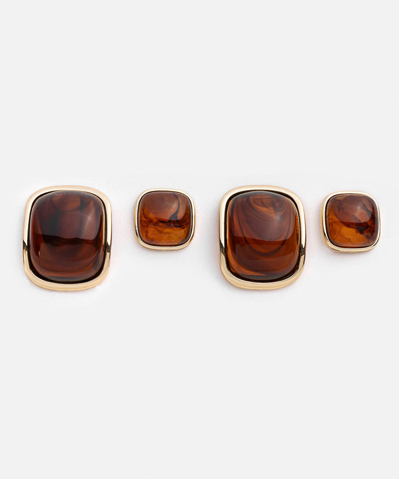 Ipekyol Earring Set Brown