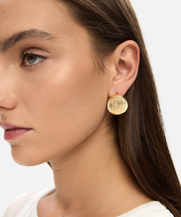 Ipekyol Round Shaped Textured Earrings Gold