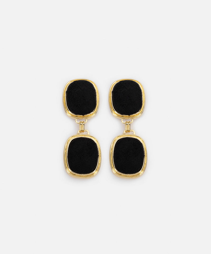 Ipekyol Contrast Textured Metal Earrings Black