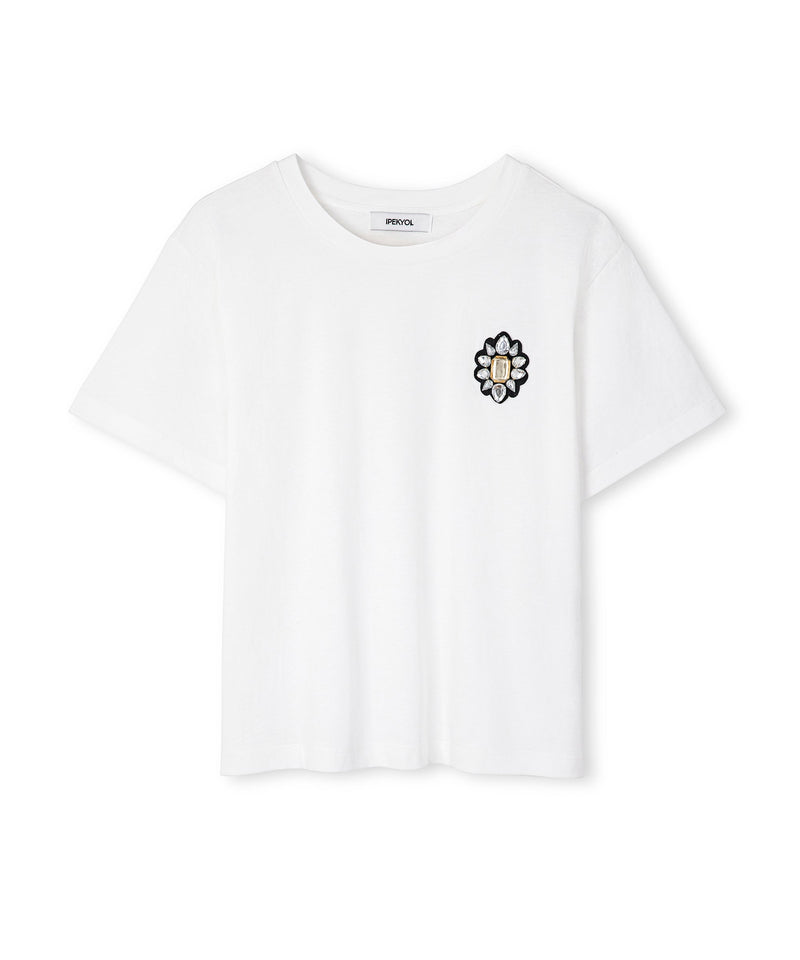 Ipekyol Crystal Stone Applique T-Shirt White