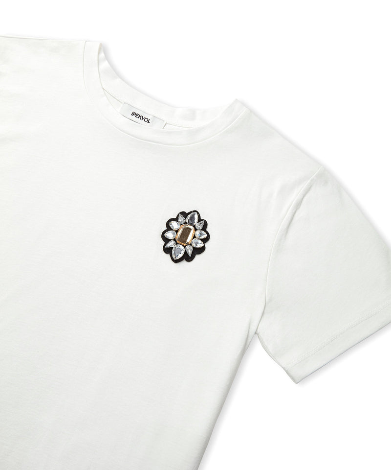 Ipekyol Crystal Stone Applique T-Shirt White