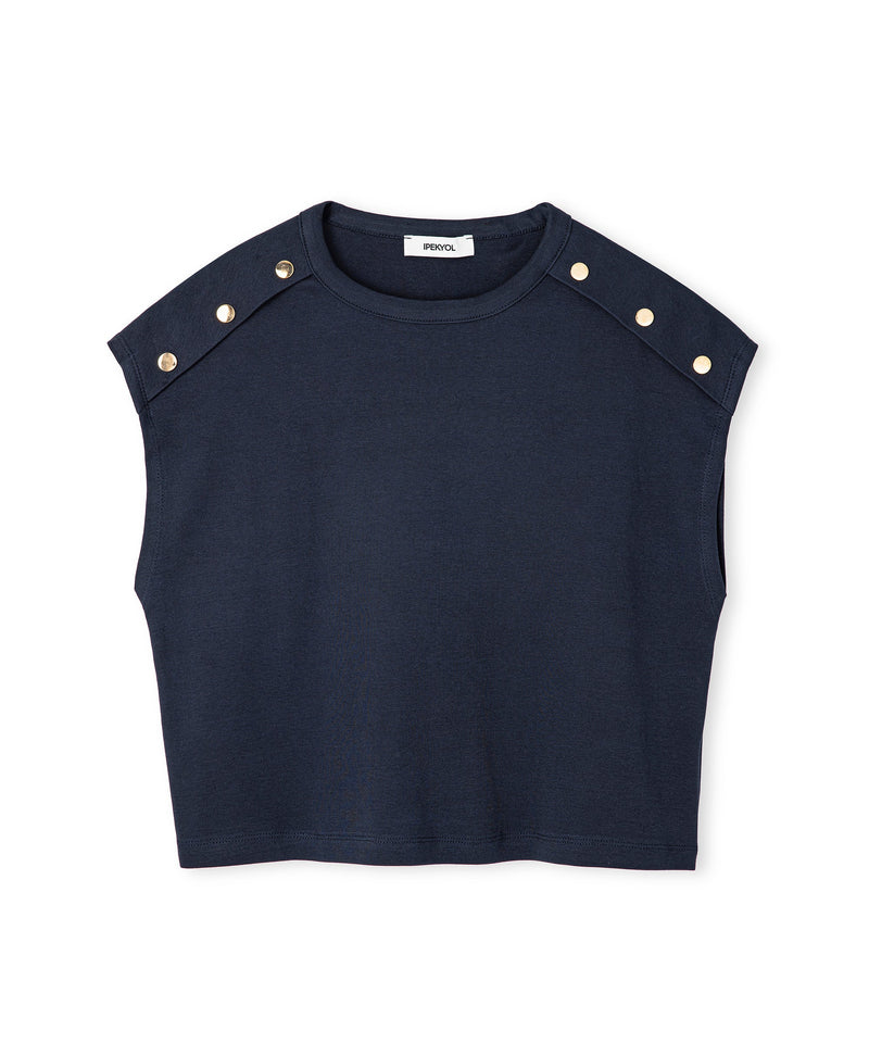 Ipekyol Metallic Accessory T-Shirt Navy