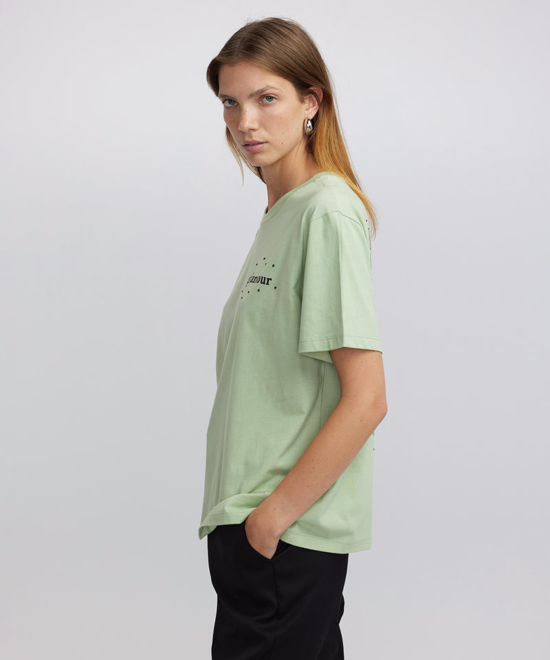 Ipekyol Hotfix And Slogan Printed T-Shirt Green