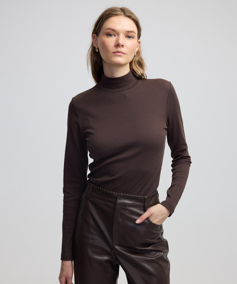 Ipekyol Basic Turtleneck T-Shirt Brown