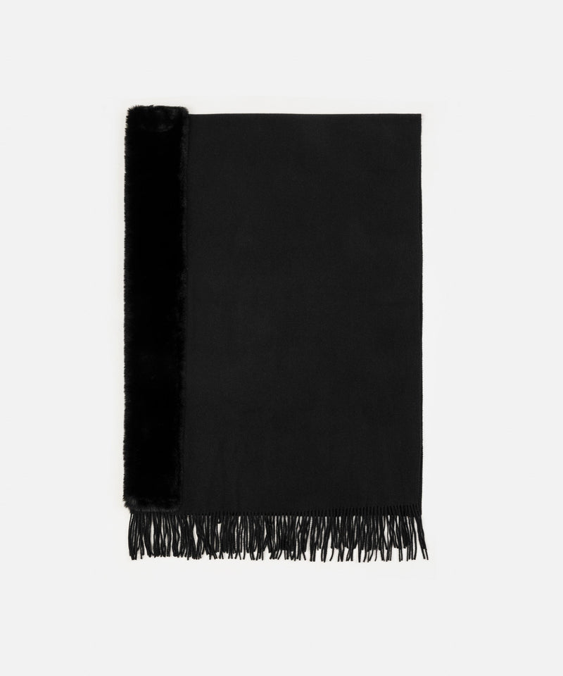 Ipekyol Poncho With Faux Fur Trim Black