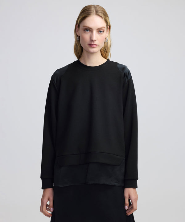 Ipekyol Satin Mix Sweatshirt Black