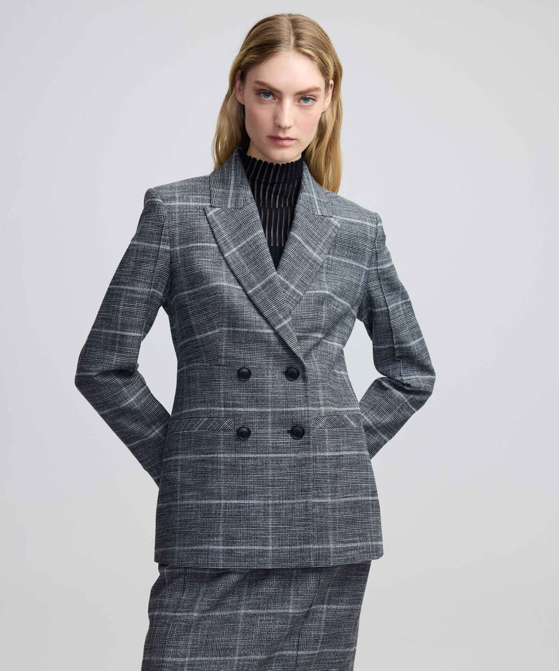 Ipekyol Plaid Pattern Blazer Grey