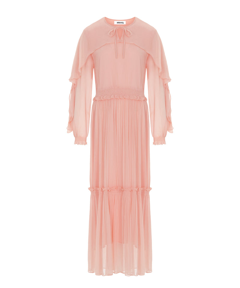 Ipekyol Ruffled Viscose Dress Powder