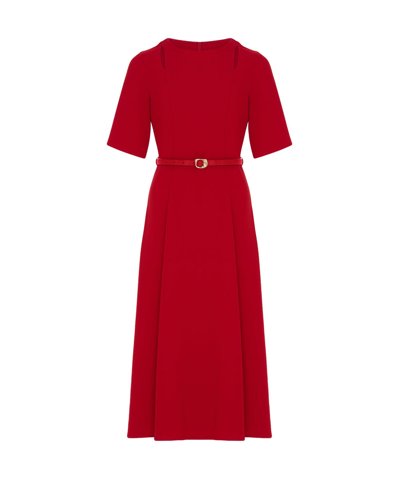 Ipekyol Belted Cutout Dress Red