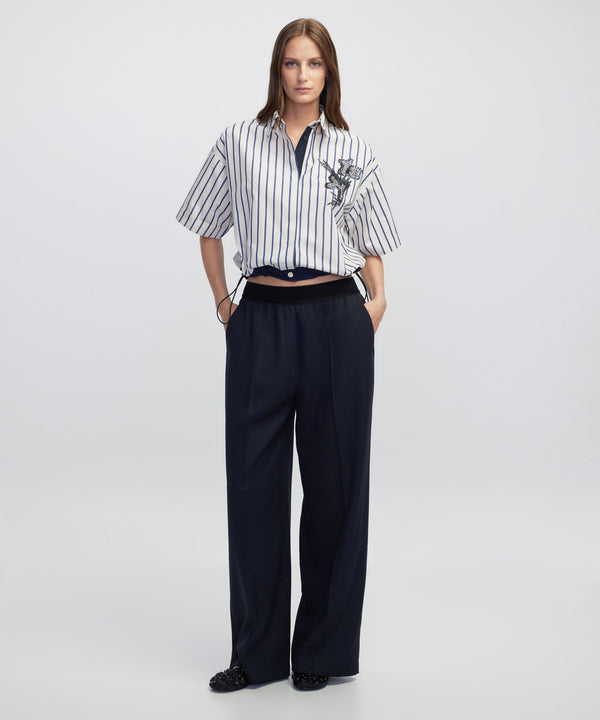 Ipekyol Mixed Media Trousers Navy