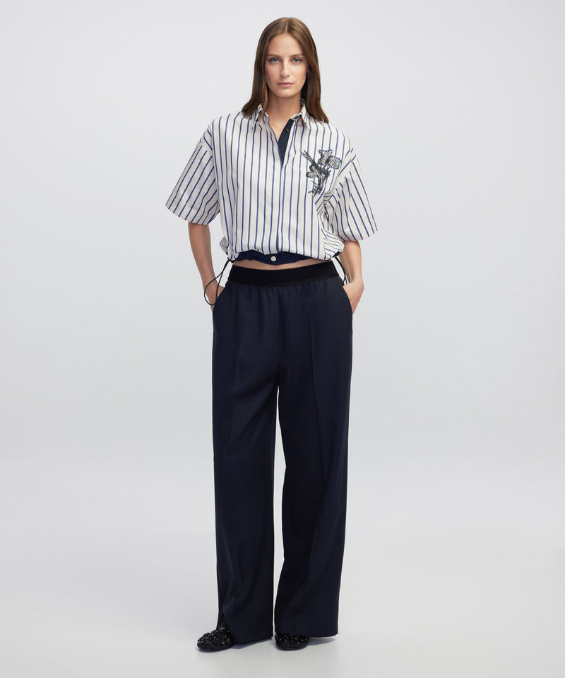 Ipekyol Mixed Media Trousers Navy