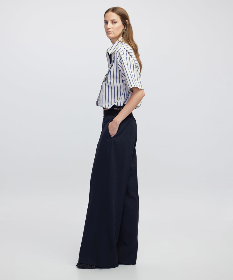 Ipekyol Mixed Media Trousers Navy