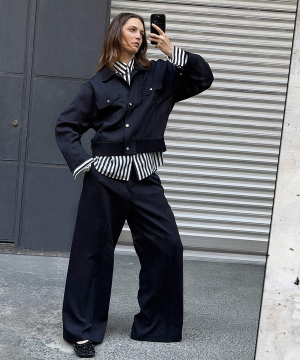 Ipekyol Mixed Media Trousers Navy