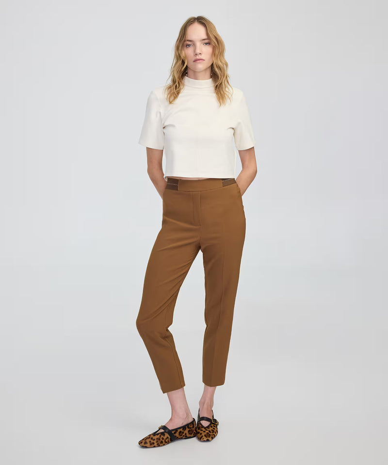 Ipekyol Metallic Stripe Skinny Trousers Camel