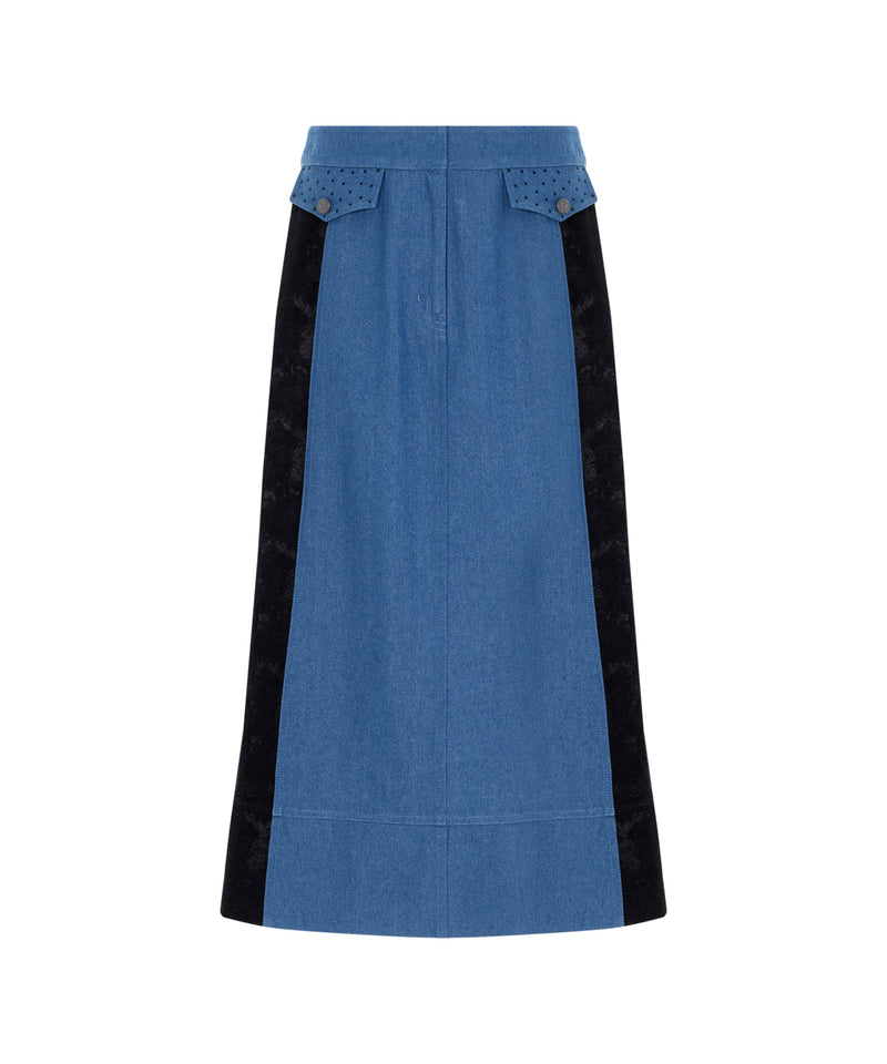 Ipekyol Mixed Color-Block Skirt  Blue