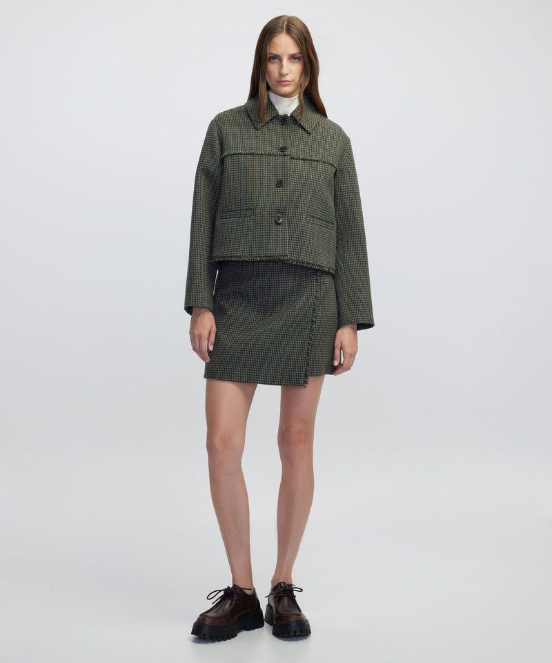 Ipekyol Houndstooth Mini Skirt Khaki