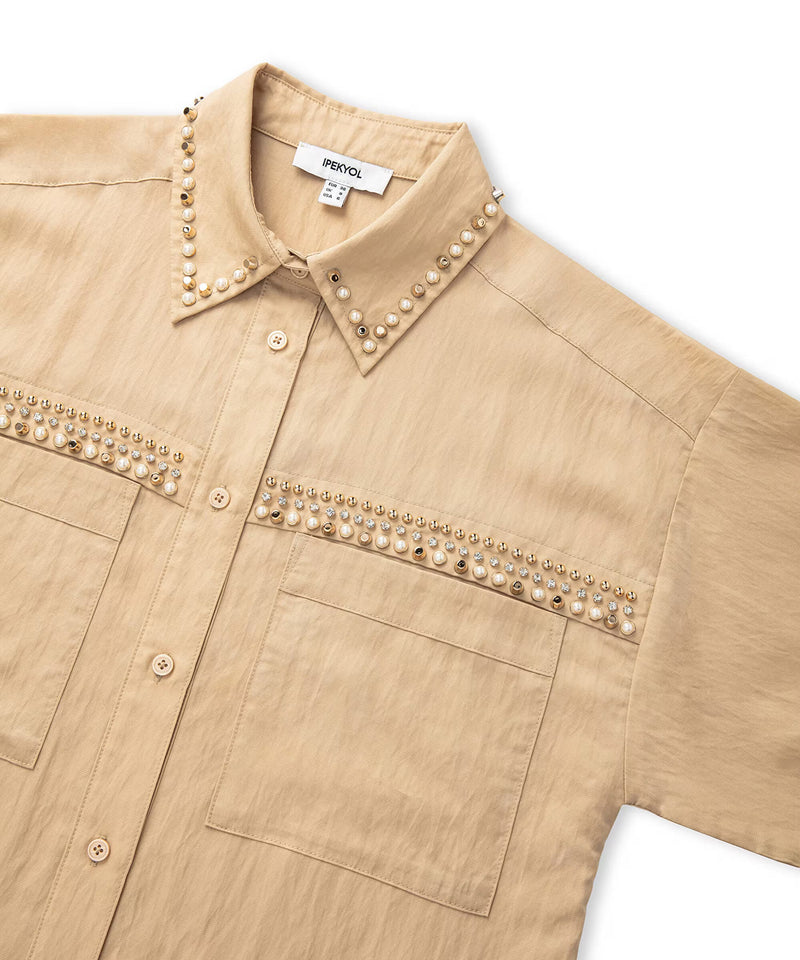 Ipekyol Shirt Jacket With Mixed Accessories Natural