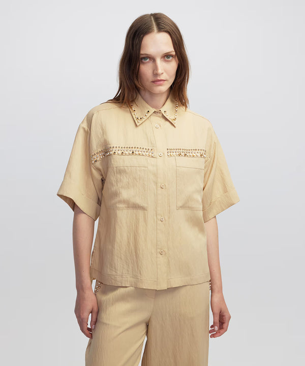 Ipekyol Shirt Jacket With Mixed Accessories Natural