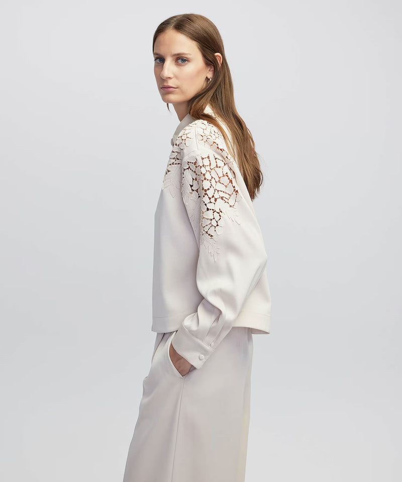 Ipekyol Embroidered Applique Jacket Cream