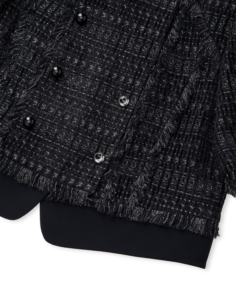 Ipekyol Fringe-Trim Textured Jacket Black