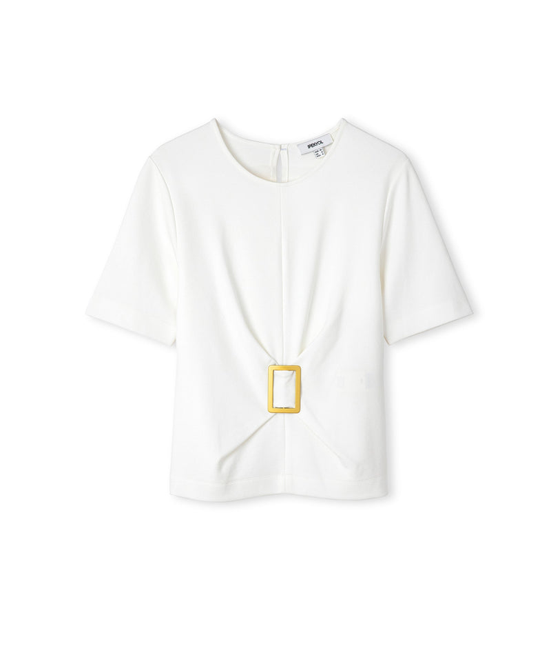 Ipekyol Short Sleeve Blouse With Buckle Ecru