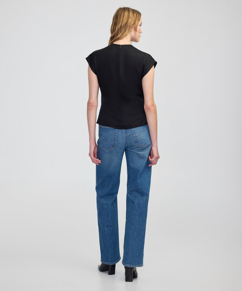 Ipekyol Satin-Effect Belted Blouse Black