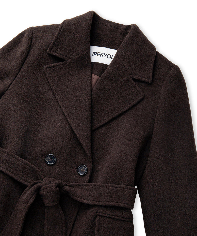 Ipekyol Double-Breasted Coat With Belt Brown