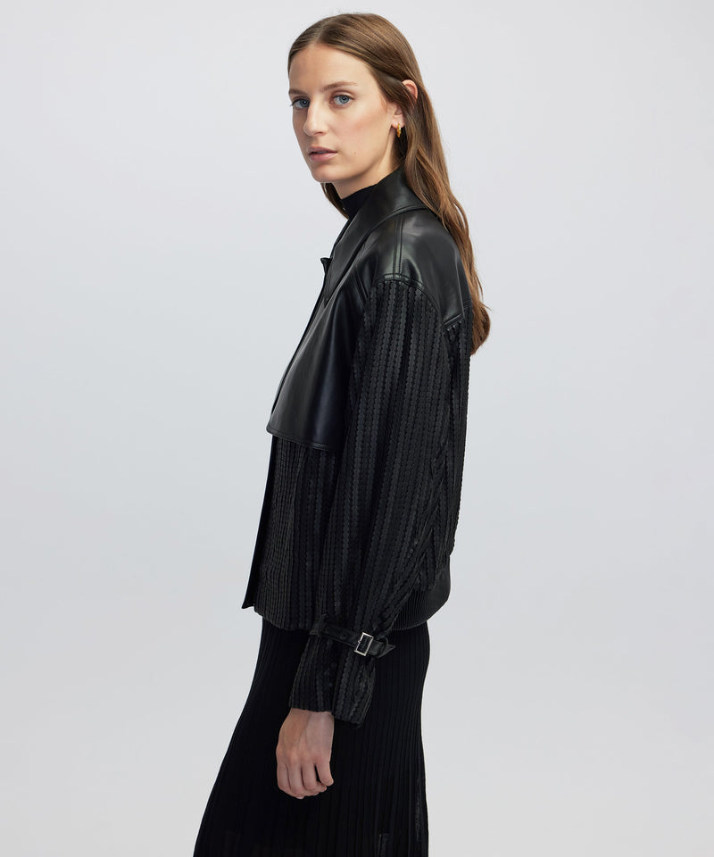 Ipekyol Contrast Textured Coat Black