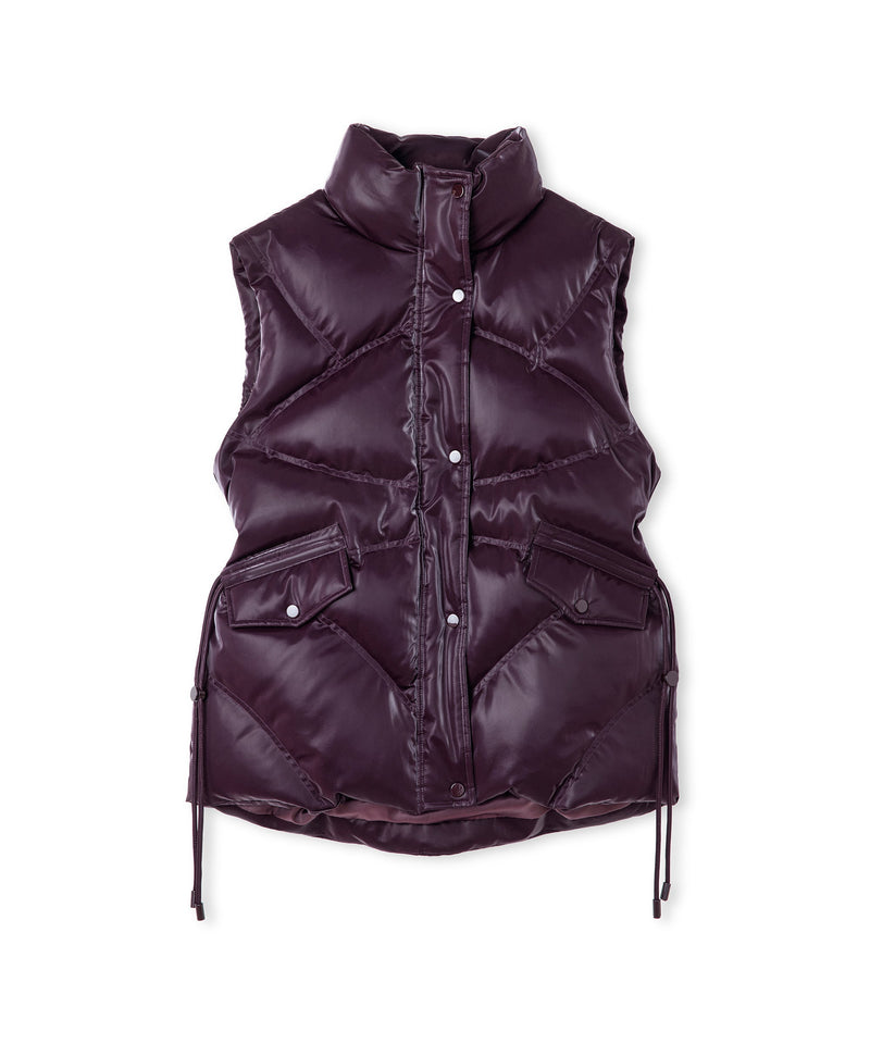 Ipekyol High-Collar Puffer Vest Dark Purple