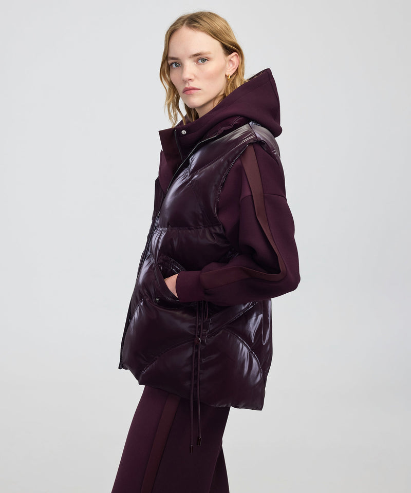 Ipekyol High-Collar Puffer Vest Dark Purple