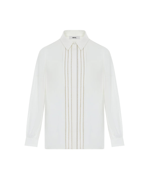 Ipekyol Shirt With Embellished Placket  Ecru