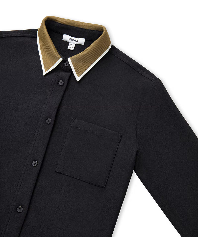 Ipekyol Contrast Collar Shirt Black