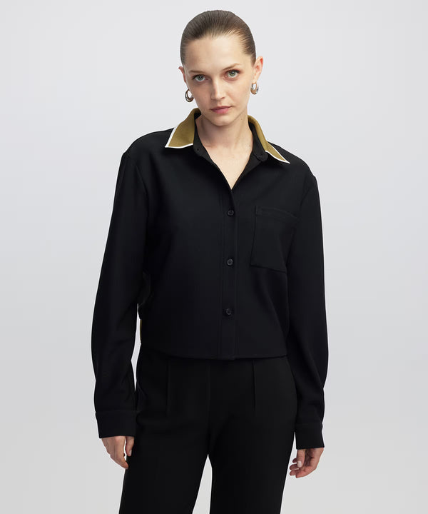 Ipekyol Contrast Collar Shirt Black