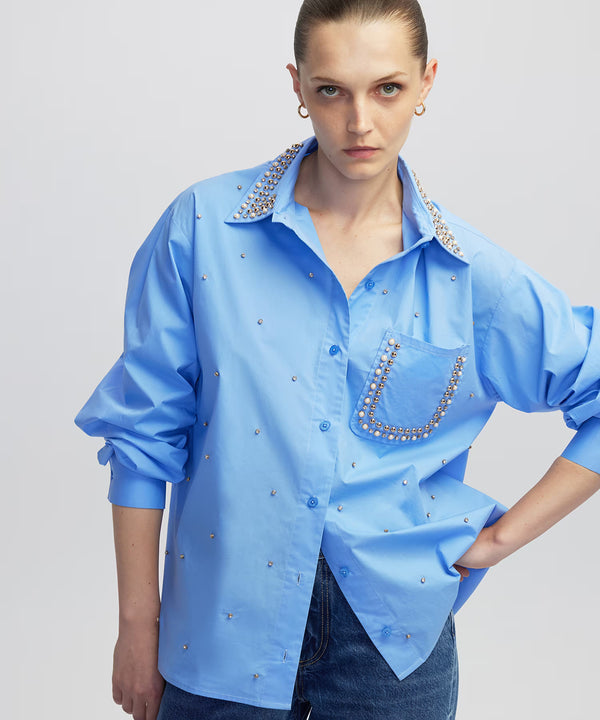 Ipekyol Shirt With Mixed Accessories Blue