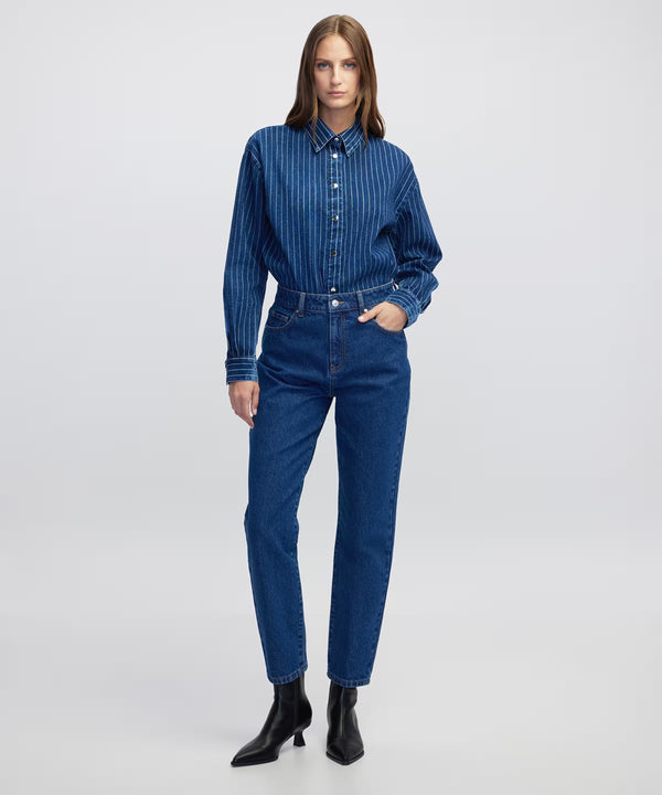 Ipekyol Striped Denim Shirt Light Blue