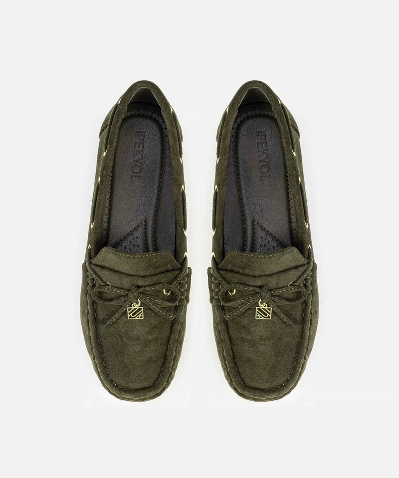 Ipekyol Monogram Buckle Loafers Khaki