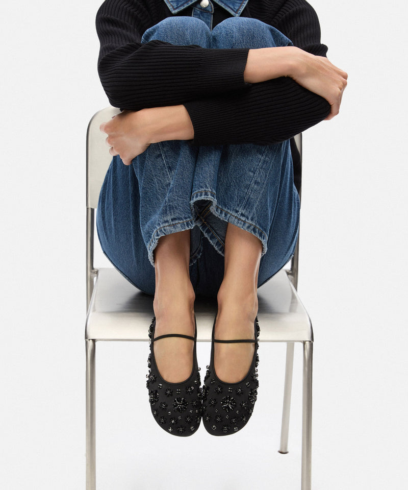 Ipekyol Embellished Ballet Flats Black