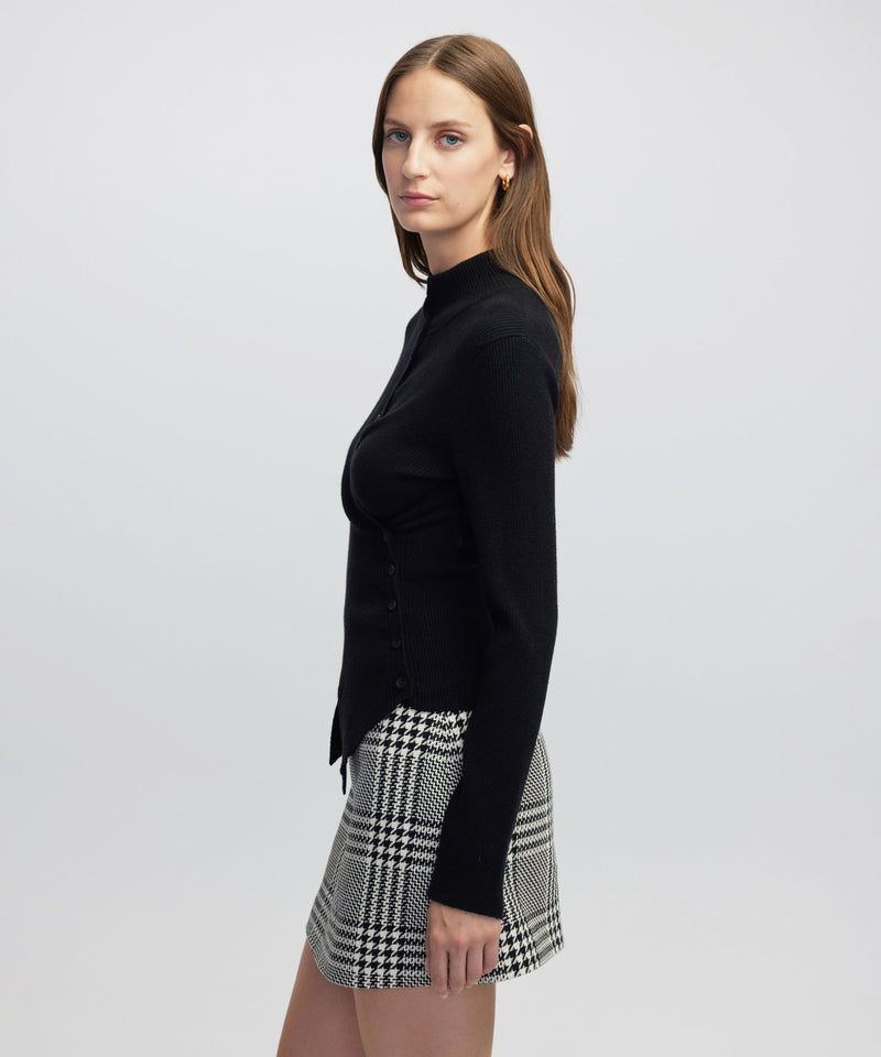 Ipekyol Asymmetric Button Knit Sweater Black