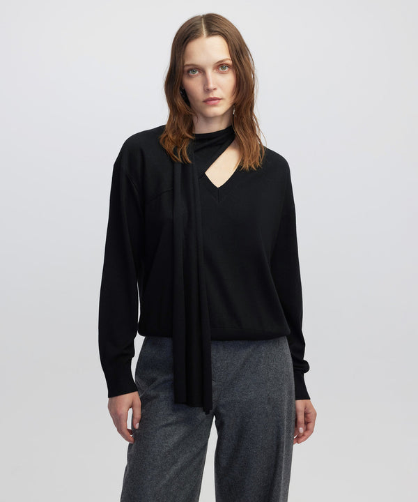 Ipekyol Scarf Knit Sweater  Black