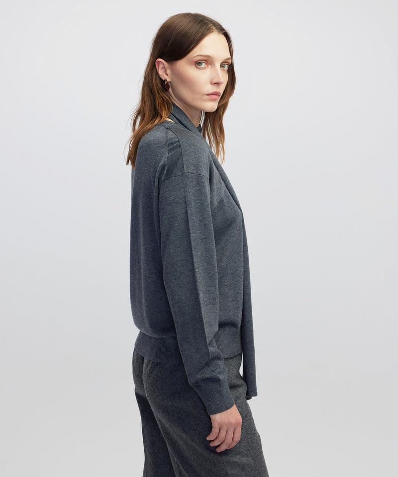 Ipekyol Scarf Knit Sweater  Grey