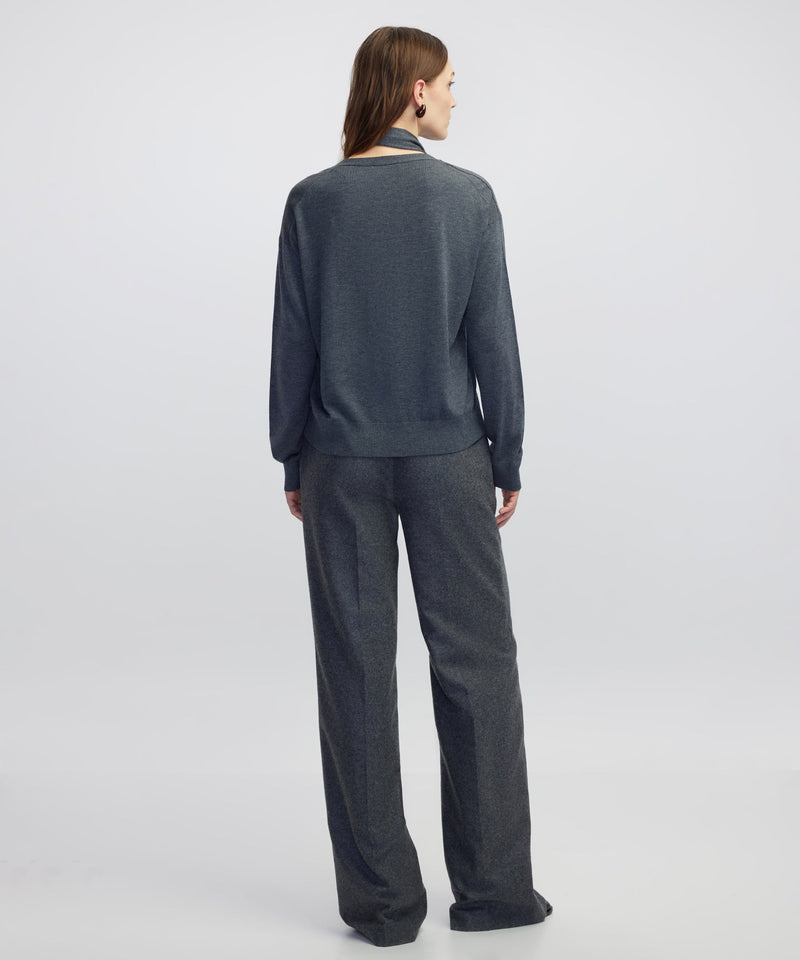 Ipekyol Scarf Knit Sweater  Grey