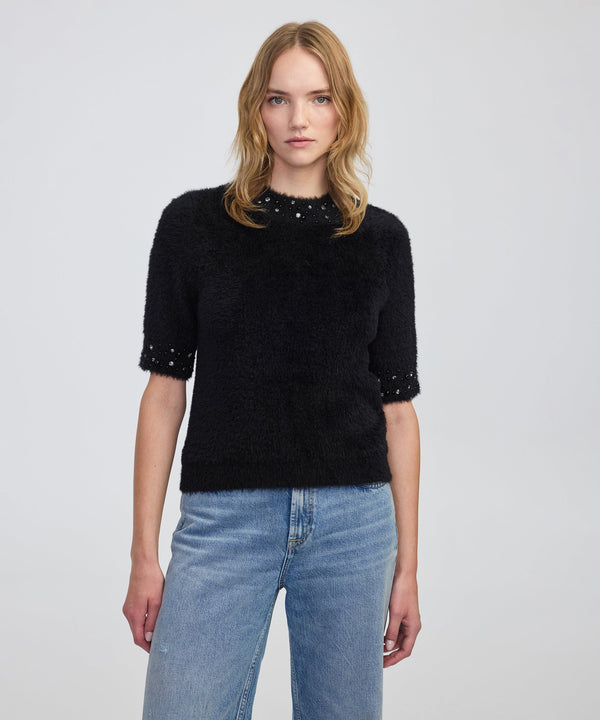 Ipekyol Embellished Soft Knit Top Black